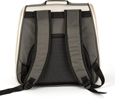 Рюкзак для тварин Petsona: переноска для кота та собаки, сірий, 37 × 34 × 25 см