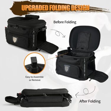 Транспортна сумка для собак та котів UALLIN, водонепроникна, для мотоциклів Harley-Davidson (Road Glide, Street Glide, CVO, Road King, Touring, Trike), Can-Am з багажником, до 9 кг, чорна