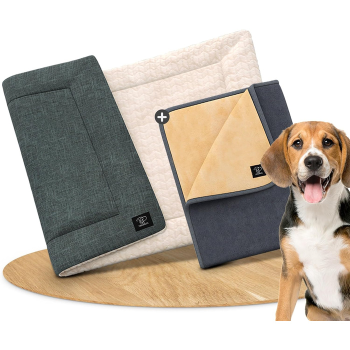 М'яка ковдра для собак Pawz 2 шт. | Квіткове ліжко для собак, дуже м'яке | Розмір: 100x70 см | Стильне, міцне та пральне, для переносок для собак | Ковдра для собак, ліжко для собак у дорозі | Подорожна ковдра для собак/кішок L (100x70 см)