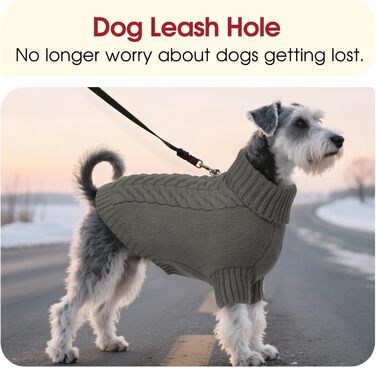 Пуловер для собак ASENKU, теплий зимовий пуловер для маленьких собак, з коміром-горловиною, зручний, для Французького бульдога, Шнауцера, Бічона Фрізе, Бостон-тер'єра (2XL, сірий)