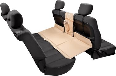 Kurgo міст для заднього сидіння автомобіля з поліестеру, чорний та пісочний. Забезпечує більше місця для собак, водонепроникний та двосторонній.