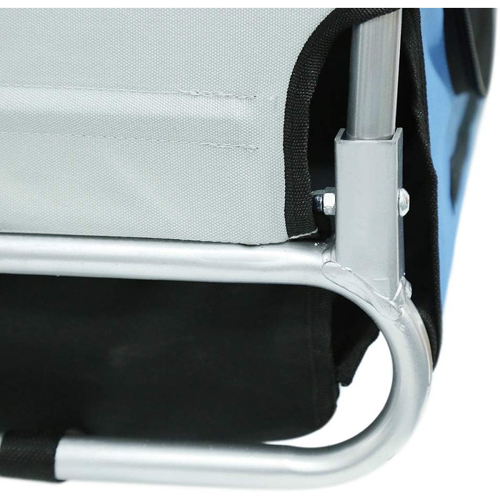 Багатофункціональний велопричіп 2-в-1: для дітей та домашніх тварин. Велосипедний візок-причіп, 2 місця, сірий/блакитний (137x73x90 см)