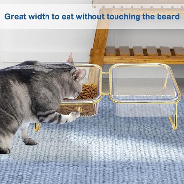 Підвищені миски для котів, набір годівниць для котів з підставкою з заліза, нахил 15°, преміум-якість