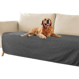 Водонепроникний плед для собак Fuguitex, м'який, кристалічний оксамит, марокканський стиль, для дивана та софи (76,2 x 177,8 см, темно-сірий + сірий)