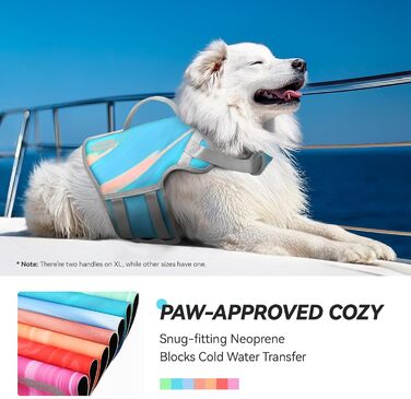 Жилет рятувальний для собак VIVAGLORY Neoprene, L, блакитний (66-74 см)