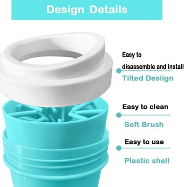 Очисник лап для собак та котів: мийка лап з м'якою силіконовою щіткою, рожевого кольору