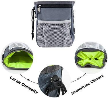 Сумка для ласощів для собак Hanwell з дозатором для прибирального інвентарю, водонепроникна, сіра