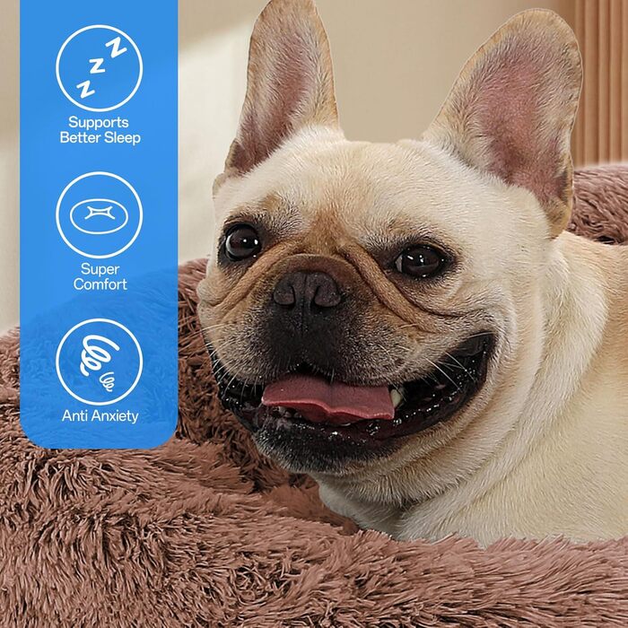 М'яке ліжко для собак та котів Doughnut, Ø80 см, Khaki. Зручне, миється, з антиковзаючою основою. Підходить для собак та котів великих, середніх та маленьких порід.