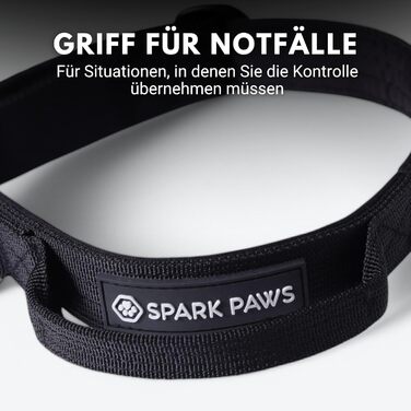 Тактичне нашийник для собак Spark Paws – міцний, преміум-якість, для великих та середніх собак (чорний, XS: 9-18кг [2.5см])