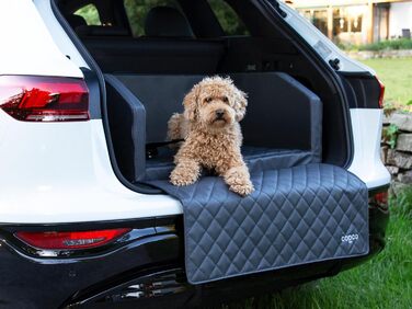 Захист для багажника авто для собак: коробка-транспортер з кишенею та системою кріплення, 80x55x38 см (Сірий)