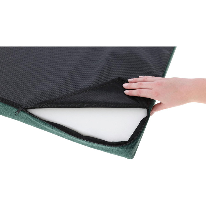 Матрац для собак Kerbl Oliver з піною з пам'яті, для собак з проблемами суглобів, ортопедичний, знімний чохол, Made in Italy, коричневий, 80x50x8 см