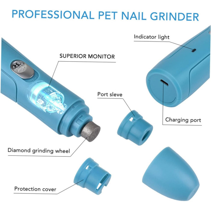 Електричний триммер для когтів Beavorty - для собак та котів. Триммер та пилка 2-в-1. Тиха робота, без вібрації.