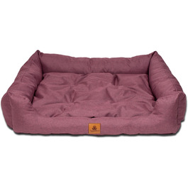 Ліжко для собак PaLulli Animal - міцне, водонепроникне, з м'яким знімним подушками, 115x85x18 см, Бордовий