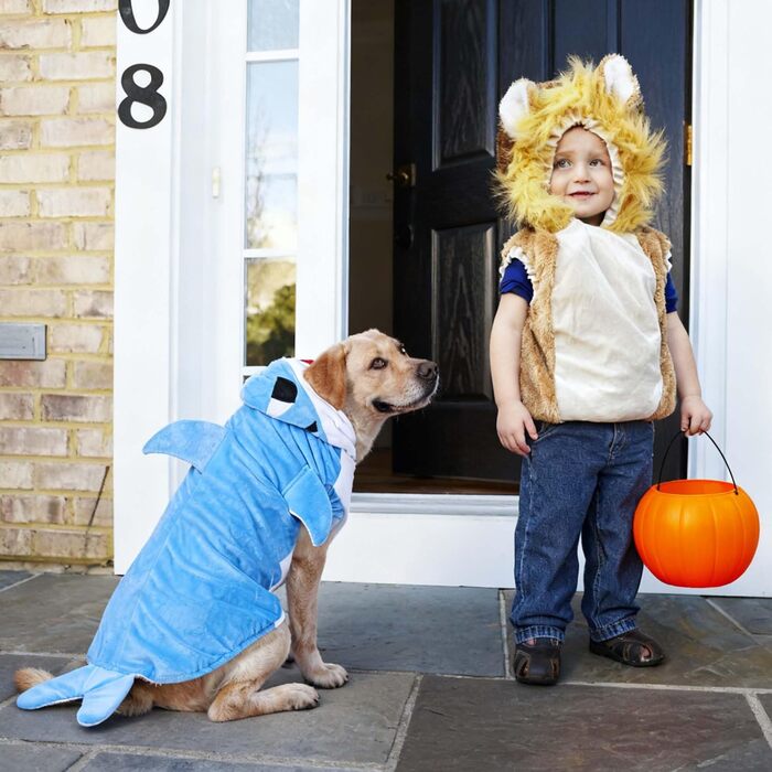 Костюм для собак FLAdorepet на Halloween: теплий флісовий костюм корови для великих собак, розмір 6XL (Обхват грудей 89 см, вага 23-36 кг), блакитний