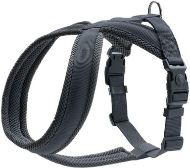 Шлейка для собак HUNTER LONDON COMFORT, дихаюча сітка 3D, 2-ступеневе регулювання, надійна застібка, міцна, легка та зручна в догляді, колір: антрацит, розмір: L/1