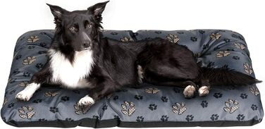 Лежанка для собак SuperKissen24: м'яка, водонепроникна, миється, розмір M, 55x40 см, чорний та сірий колір