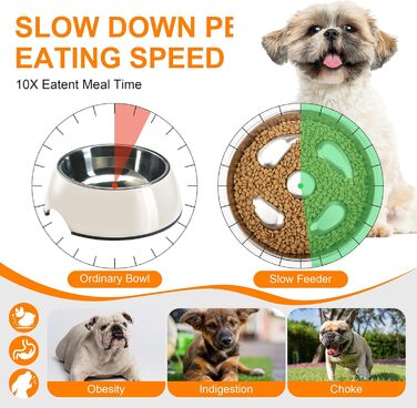 Антиблінковий набір для собак ACEONE з нержавіючої сталі 304, з силіконовим килимком, повільний годівниця для собак, великий антиблінковий набір для собак з підкладкою