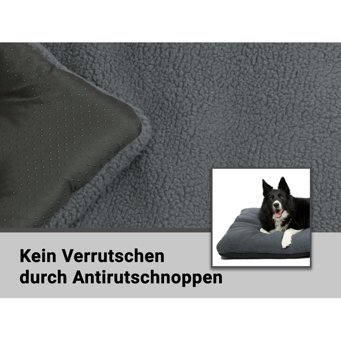 Зручне ліжко для собак та котів Zollner, сіре - 90x67x8 см, з антиковзким покриттям, можна прати до 30°C