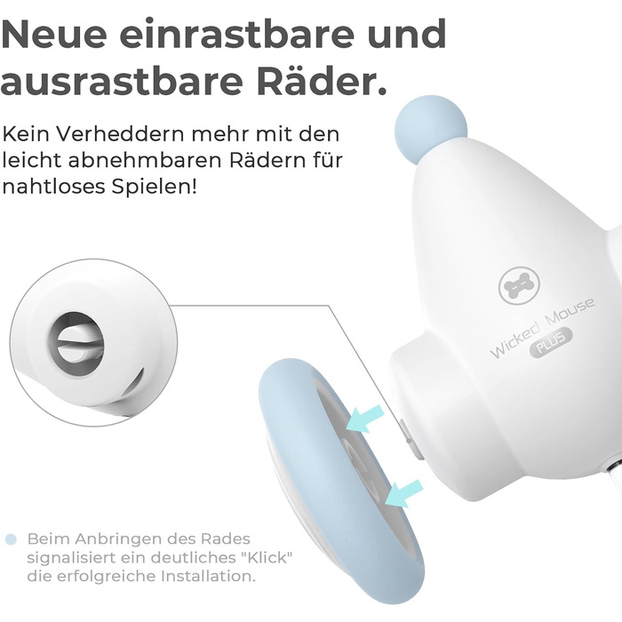 Електронна іграшка для котів Cheerble, інтерактивна мишка з LED-підсвіткою, USB зарядка, автоматична, для домашніх котів і кошенят, синя