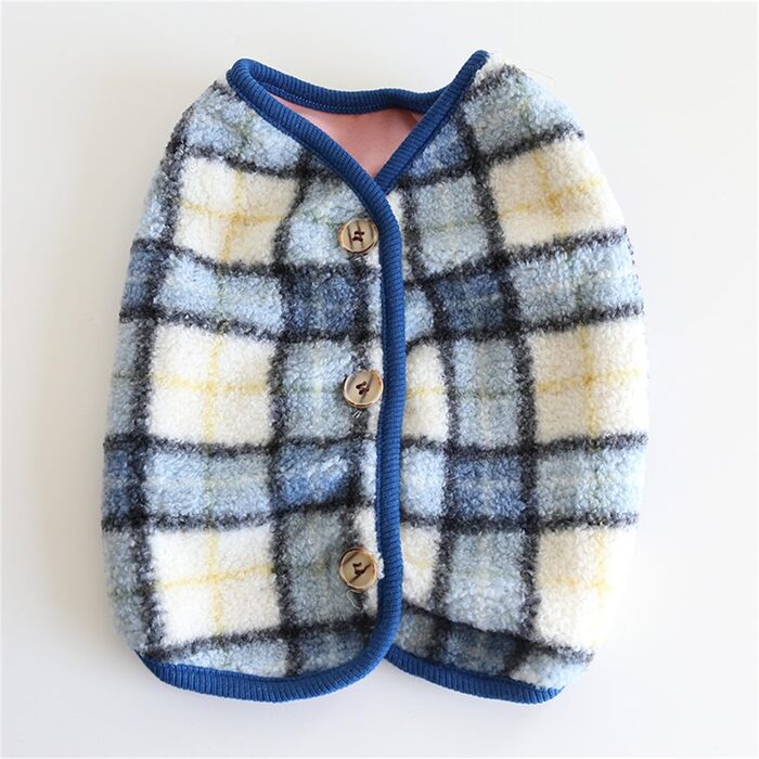 Теплий флісовий теплий одяг для собак великих порід, таких як Французький бульдог, Коргі, Мопс, Бульдог, Бультер'єр, Шіба та інші - зимова куртка, колір блакитний, розмір L: обхват грудей 58-64 см, блакитний