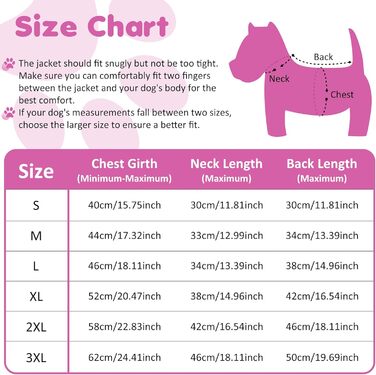 Зимовий одяг для собак, теплий водонепроникний одяг для собак з шлейкою, світловідбиваючі смуги, LED-ошийник, зимові куртки та одяг для маленьких та середніх собак, рожевий, розмір S