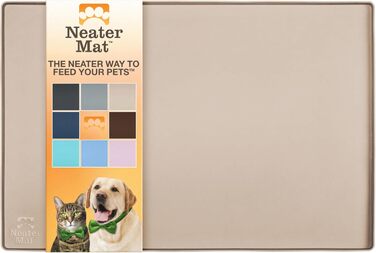 Neater Pet Brands силіконова підкладка для мисок собак і котів, водонепроникна, 81,3x61 см, капучино — захисний килимок для їжі та води, захищає підлогу