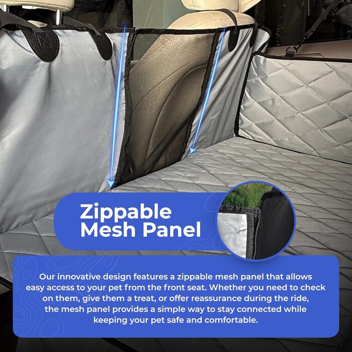 Захист для автокрісла для собак 4Knines з жорсткою основою – водовідштовхувальний, для автомобілів, SUV, вантажівок – з захистом дверей, запатентовано