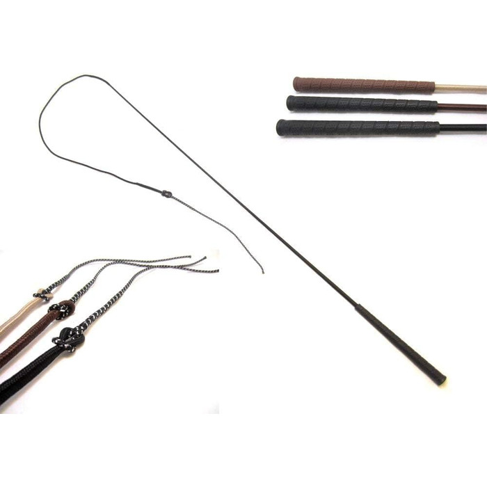 Вертикальна батогом для коней 120/100 см - 3 кольори, для роботи на землі, верхової їзди, свободи, чорний колір, довжина 100 см