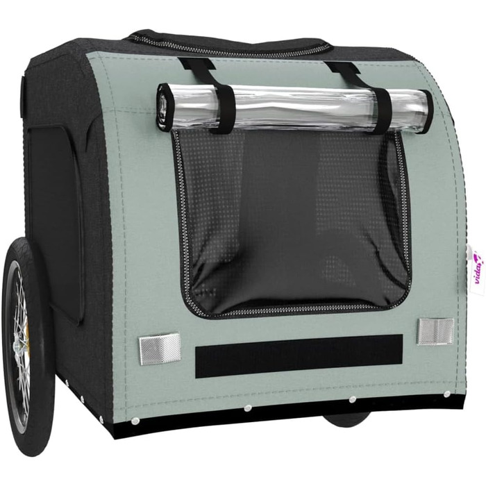 Festnight Причіп для велосипеда, переноска для собак, вантажний причіп для велосипеда, 45 кг, сірий та чорний, 69 x 133.5 x 73.5 см