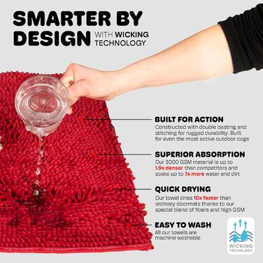 Килимок для собак Dog Gone Smart Dirty Dog: швидковисихаючий, з антиковзким покриттям, для чистого підлого – надзвичайно поглинаючий, придатний для прання, каштанового кольору, 51 x 79 см