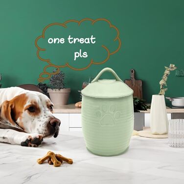 Контейнер для собачих ласощів NIXBYO, зелений, кераміка, герметичний, для зберігання
