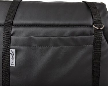 Сумка-переноска для собак та котів Boutique Zoo XL (до 15 кг) – велика, м'яка, складна та пральна – 52×35×39 см (розміри складена: 42x29x33 см) – чорний колір, штучна шкіра