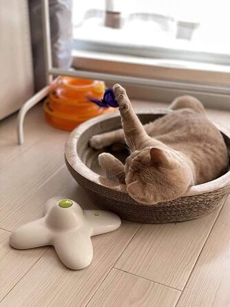 Інтерактивна іграшка для котів ALL FOR PAWS 3 в 1: метелик, м'ячики, випадкові пір'я. Автоматичний спінер для дому. Новинка