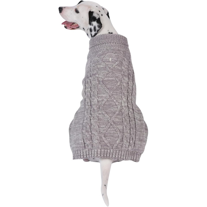 В'язаний пуловер для собак, теплий та м'який, для зими, цуценят та котів (S, M), сірий