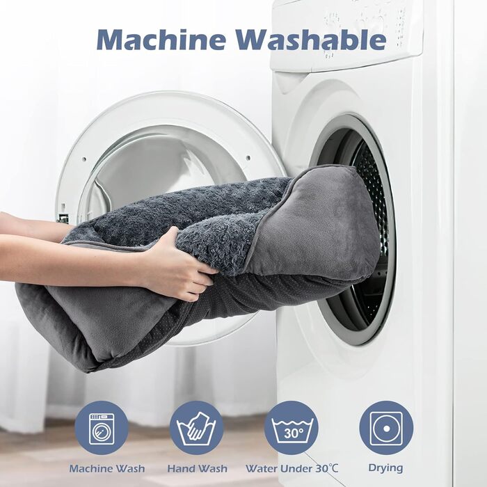 Велике собаче ліжко INVENHO для великих, середніх та маленьких собак, прямокутне, ортопедичне, м'яке, з неслизьким покриттям, сіре, 76 x 61 x 23 см