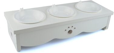 Набір мисок для котів CatS Design: кераміка та дерево, 3 шт. - годівниця для котів, миска для корму, безпечна для миття в посудомийній машині