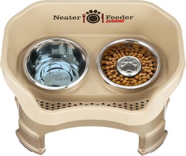 Neater Feeder Deluxe для середніх собак, миска Slow Feed 1 скл, поїлка з нерж. сталі 5 скл, регульована висота, піднята, захист від розливу, антиковзка