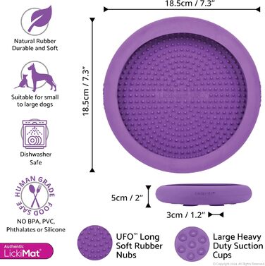 LickiMat UFO: килимок для годування з натурального каучуку, зелено-фіолетовий