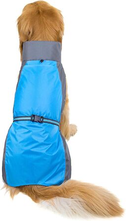 Водонепроникний дощовик для собак Ranphy, середній та великий розмір, з захистом живота, світловідбиваючий, дихаючий, для Дакселів та Лабрадорів, ультралегкий, безпечний, зелений 6XL, зелено-чорний (6XL(Обхват грудей:80см), синьо-сірий)