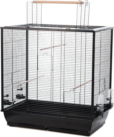 Клітка для птахів Waldorf з верхнім відкриттям, 78x48x81,5 см, чорна
