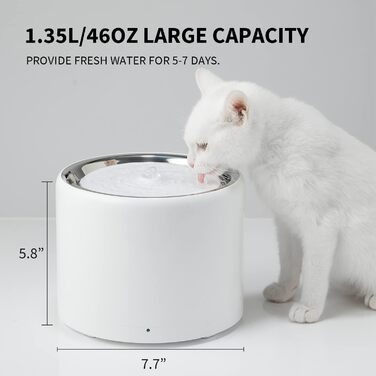 Автоматичний розумний фонтан для котів і собак PETKIT з бездротовим насосом, нержавіюча сталь, захист від бактерій