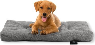 Крісло-лежанка для собак Rohrschneider, Made in EU, з антиковзким покриттям, сірого кольору, розмір 1 (50 x 80 x 7 см), з мискою для корму. Підходить для собак маленьких, середніх та великих порід, а також для котів.