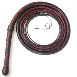 Бич для тренувань з кенгурячої шкіри, 4.6 м, 16 плетінь, для розвитку розривів, спорту, шкіряного живота та шкіряної ролики всередині, червоний та чорний