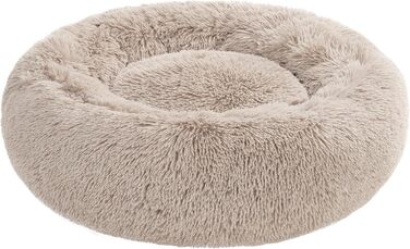 Ліжко для собак та котів Juicy Couture Devon, кругла, штучне хутро, велике, тауп/коричневе, 71x71x25 см