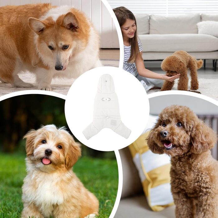 Зимова куртка для собак, тепла флісова куртка для маленьких собак, тепла зимова одіяння для тварин (білий, S)