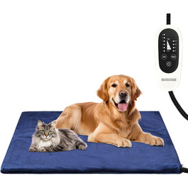 Килимок для підігріву домашніх тварин, великий для собак та котів, з регулюванням часу та температури, 60 x 90 см