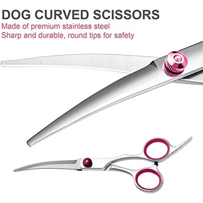 Професійний набір ножиць для грумінгу собак 4 в 1, 6 дюймів, ножиці для стрижки шерсті собак, прямі та зігнуті ножиці, ножиці для фінальної обробки з зубчиками