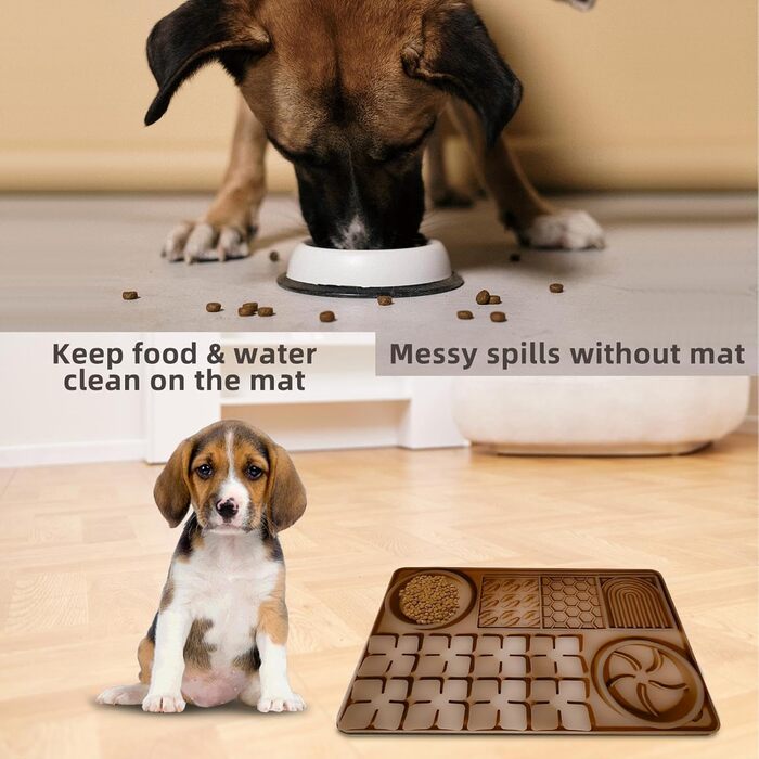Килимок для повільного годування собак, антистрес, коричневий