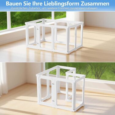 Кія для цуценят SISKEYCOOC 60 см з акрилового пластику, прозорий, з дверцятами, для собак середніх та маленьких порід, легкий у догляді, для дому, 10 шт. Білий, 9+1, висота 60 см