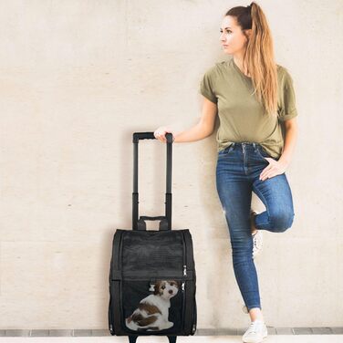Рюкзак-роликовий транспортер 2в1 для собак та котів до 15 кг